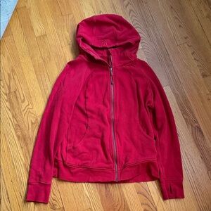 Lululemon Scuba size 14 Red Hooded Zip-Up